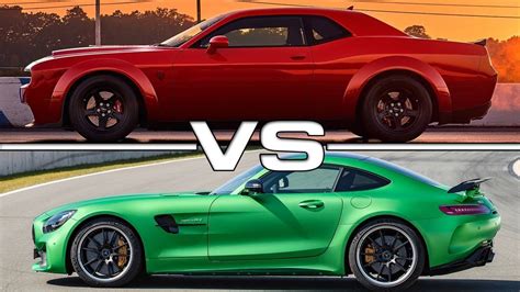 2018 Dodge Challenger Srt Demon Vs 2017 Mercedes Amg Gt R Youtube