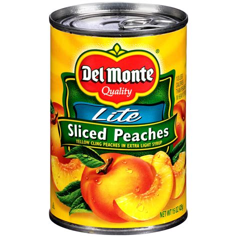 Del Monte Lite Sliced Peaches 15 Oz 425 G