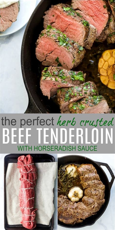 I asked the butcher at my local grocery store and he was able to go to the back and cut the perfect one for me, that you now see pictured in this post! Herb Crusted Beef Tenderloin with Horseradish Sauce | Recipe | Beef tenderloin recipes, Perfect ...