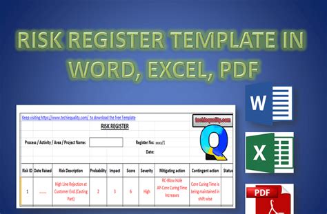 Risk Register Template Excel The Sample Risk Register