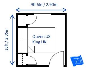 The recommended standard dimensions of guest bedroom of various sizes are: Bedroom Size