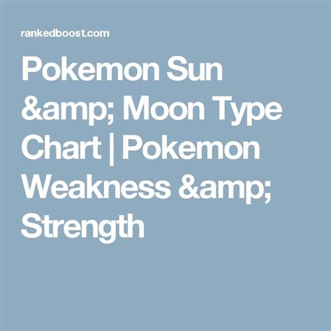 Pokemon Sun And Moon Type Chart Pokemon Weakness