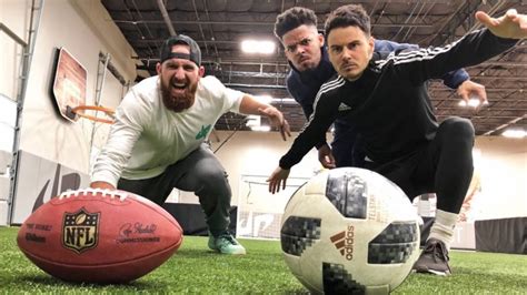 Dude Perfect Take On F2 Freestylers In Football V Soccer Trick Shots Video