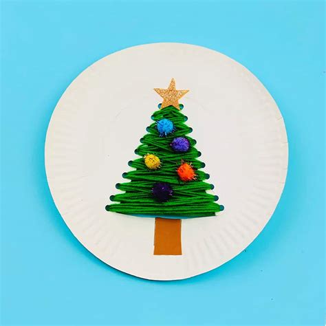 Diy Christmas Tree Paper Plate Craft Idiom Studio