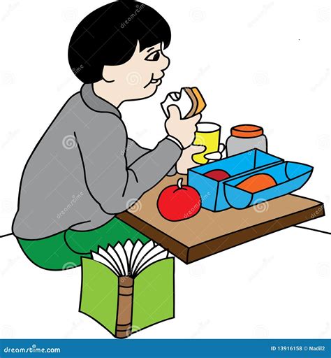 Boy At Lunch Stock Vector Illustration Of Leisure Apple 13916158