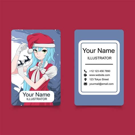 Premium Vector Anime Business Card Desain Template