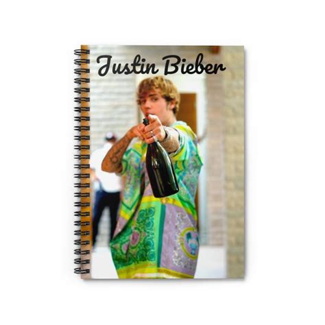 Justin Bieber Spiral Notebook Ruled Line Etsy