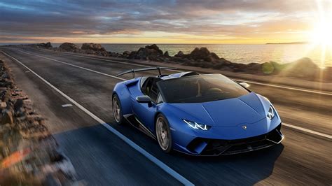 Papeis De Parede 1366x768 Lamborghini Estradas Huracan 2018 Spyder Azul