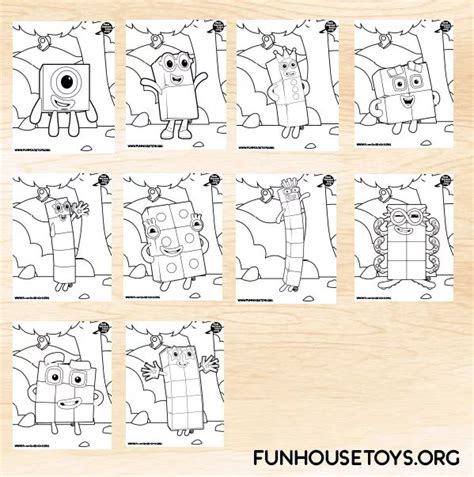 Fun House Toys Numberblocks Kids Printable Coloring Pages Diy Busy