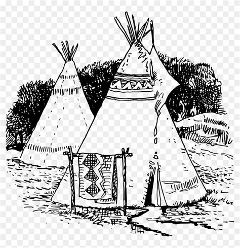 You will need a pdf reader to view these files. Medium Image - Native American Teepee Coloring Page, HD ...