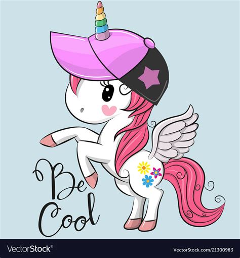 Cute Unicorn With A Cap Royalty Free Vector Image