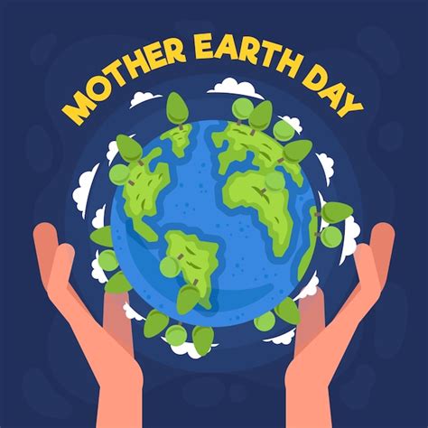 Dia Feliz Do Planeta Terra Com As Mãos Vetor Grátis