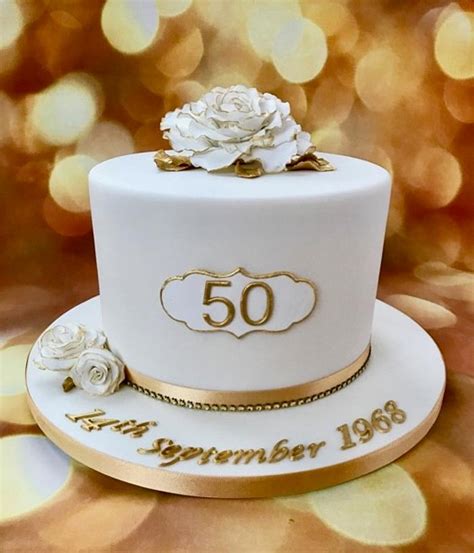 Golden Anniversary Decorated Cake By Canoodle Cake Cakesdecor