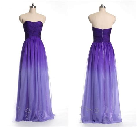 2015 Ombre Bridesmaid Dresses Real Pictures Strapless Neck Pleated