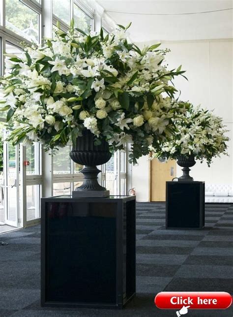 Classic Elegance White Flowers Wedding Ceremony Urn Arrangements