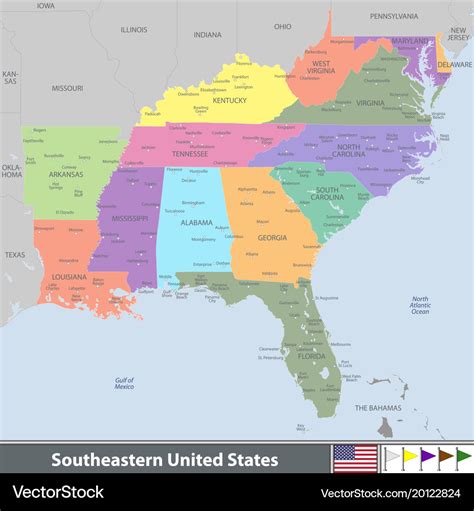 Svg Us Map Of Southeastern States Southeast Region Vector Map Images