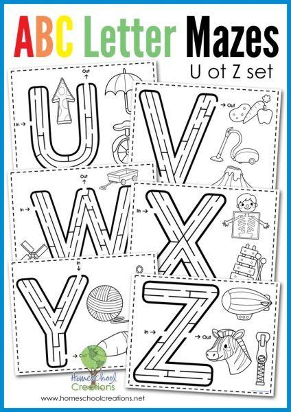 Alphabet Mazes Letters U To Z Free Printable Letter Maze