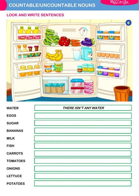 Countable Uncountable Nouns Live Worksheets