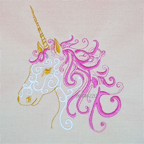 Unicorn Fantasy Embroidery Design 4 Sizes Designs22u