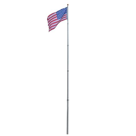 Yeshom Ft Telescopic Aluminum Flag Pole Free X US Flag Ball Top Kit EBay