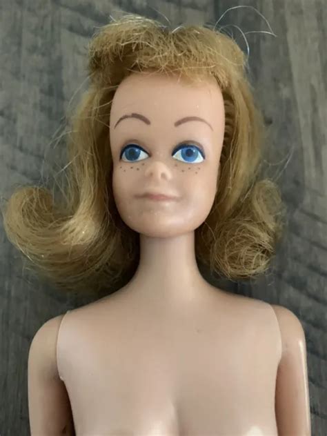 VINTAGE MIDGE Barbie Flip Blonde Hair Straight Legs Japan Freckles PicClick