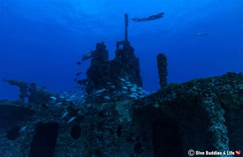 The Top And Flag On The Spiegel Grove Shipwreck Part Of The Underwater