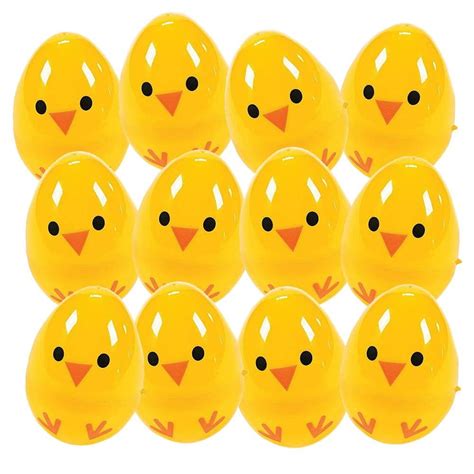 Chick Easter Eggs Pack Of 12 225 Plastic Chicken Eggs For Easter