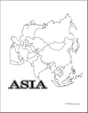 Clip Art Asia Map Coloring Page Blank I Abcteach