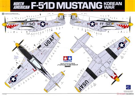 North American F 51d Mustang Korean War Plastic Model Color1