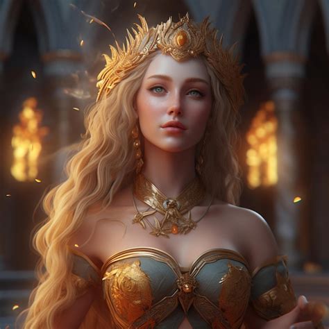 Premium Ai Image A Woman In A Costume With A Gold Crown And A Gold Crown