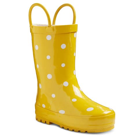 Toddler Girls Polka Dot Rain Boots Yellow Polka Dot Rain Boots And