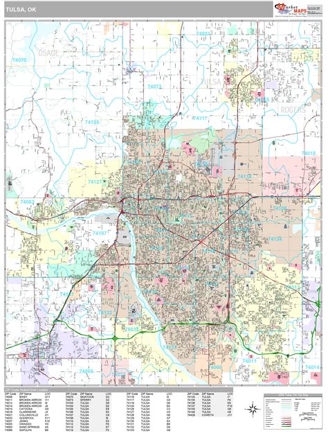 Tulsa County Ok Wall Map Premium Style By Marketmaps