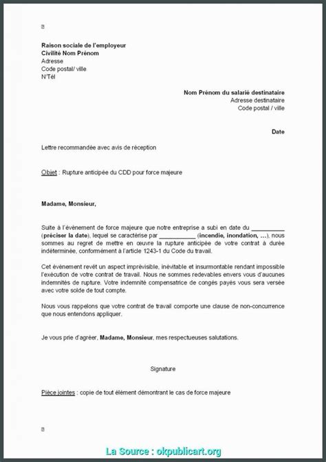 Lettre De Fin De Contrat Nounou Resiliation Contrat Nourrice Modele