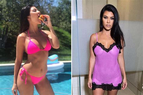 kourtney kardashian shows off curves in tiny pink bikini and chows down on burger after pda with