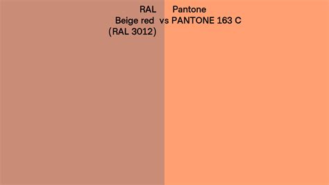 Ral Beige Red Ral 3012 Vs Pantone 163 C Side By Side Comparison