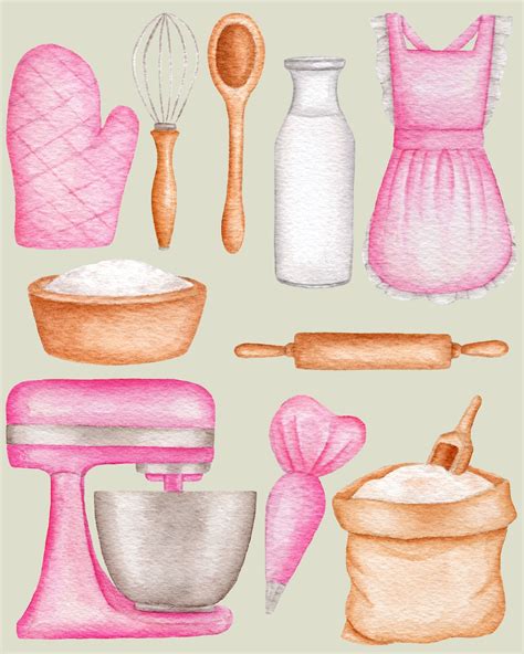 Watercolor Cooking Clipart Baking Clipart Kitchen Clipart Etsy My Xxx