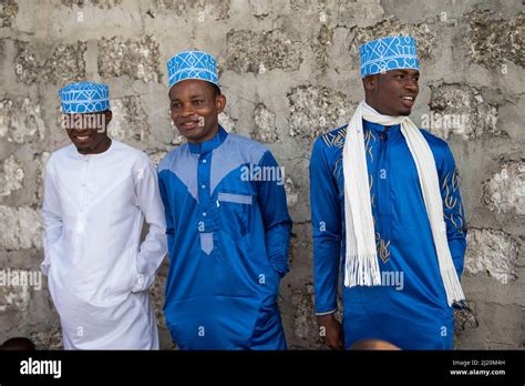 Zanzibar Tanzania January 052022 Local People Dressed In Traditional
