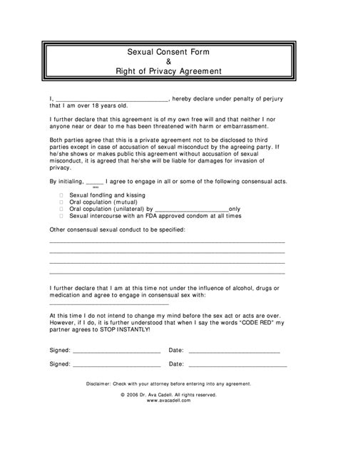 Sex Consent Form Fill Online Printable Fillable Blank Sign Pdffiller
