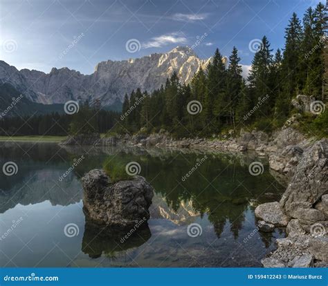 Panorama Of A Beautiful Mountain Lake In The Italian Julian Alps
