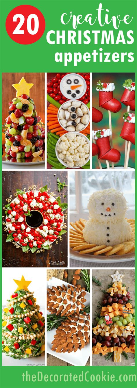 Easy christmas appetizers including cute christmas appetizers, make ahead options, and more! 20 creative Christmas appetizers - The Decorated Cookie