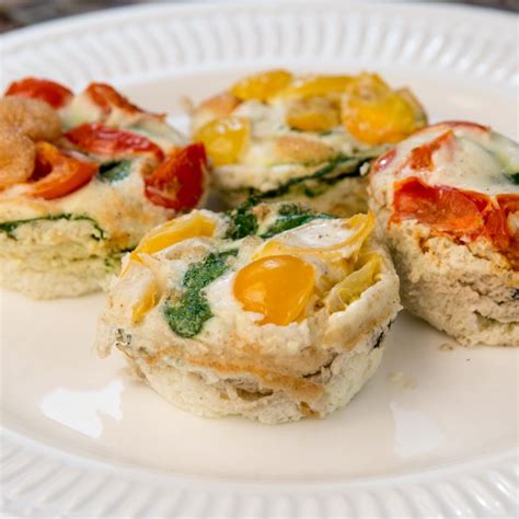 Egg White Cups With Spinach And Tomato