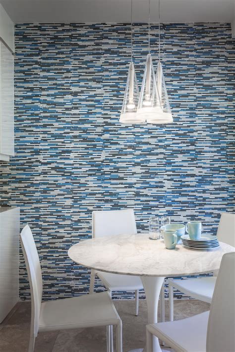 Small Dining Room With Mosaic Tile Accent Wall Hgtv