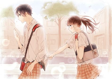2k Free Download Anime Couple Shoujo School Uniform Romance Cute