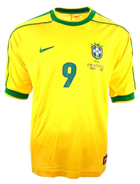 In den ronaldo trikots können sie vollen körpereinsatz zeigen. Nike Brasilien Trikot 9 Ronaldo el fenomeno WM 1998 Herren ...