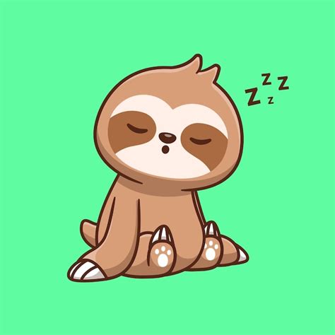 Free Vector Cute Sloth Sleeping Cartoon Vector Icon Illustration