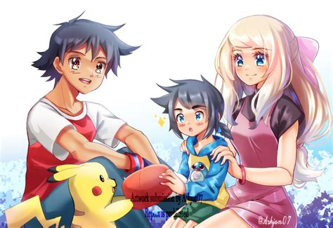 Pikachu Ash Ketchum And Serena Pokemon And More Drawn By Ashujou