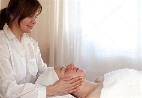 Beauty Therapist Doing Facial Massage Stock Image Spon Facial