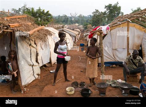Refugees In The Displaced Camp Of Naibly Duekoue Ivory Coast Cote Divoire West Africa Stock