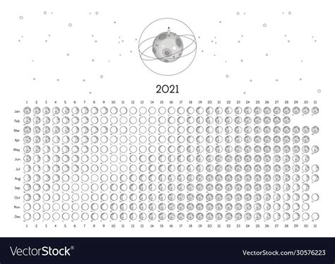 Moon Phases Calendar 2021 Calendar Template 2022
