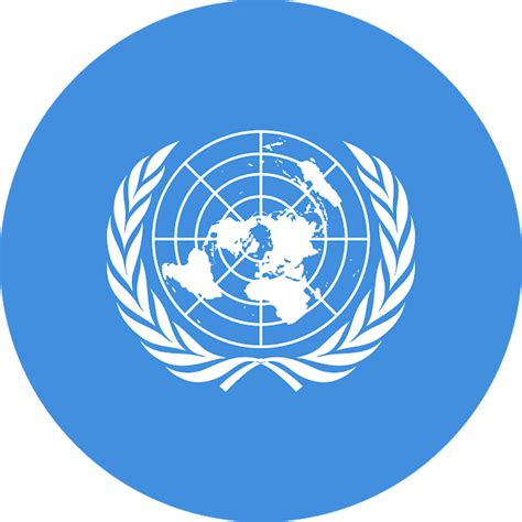 The United Nations Logo On A Blue Circle